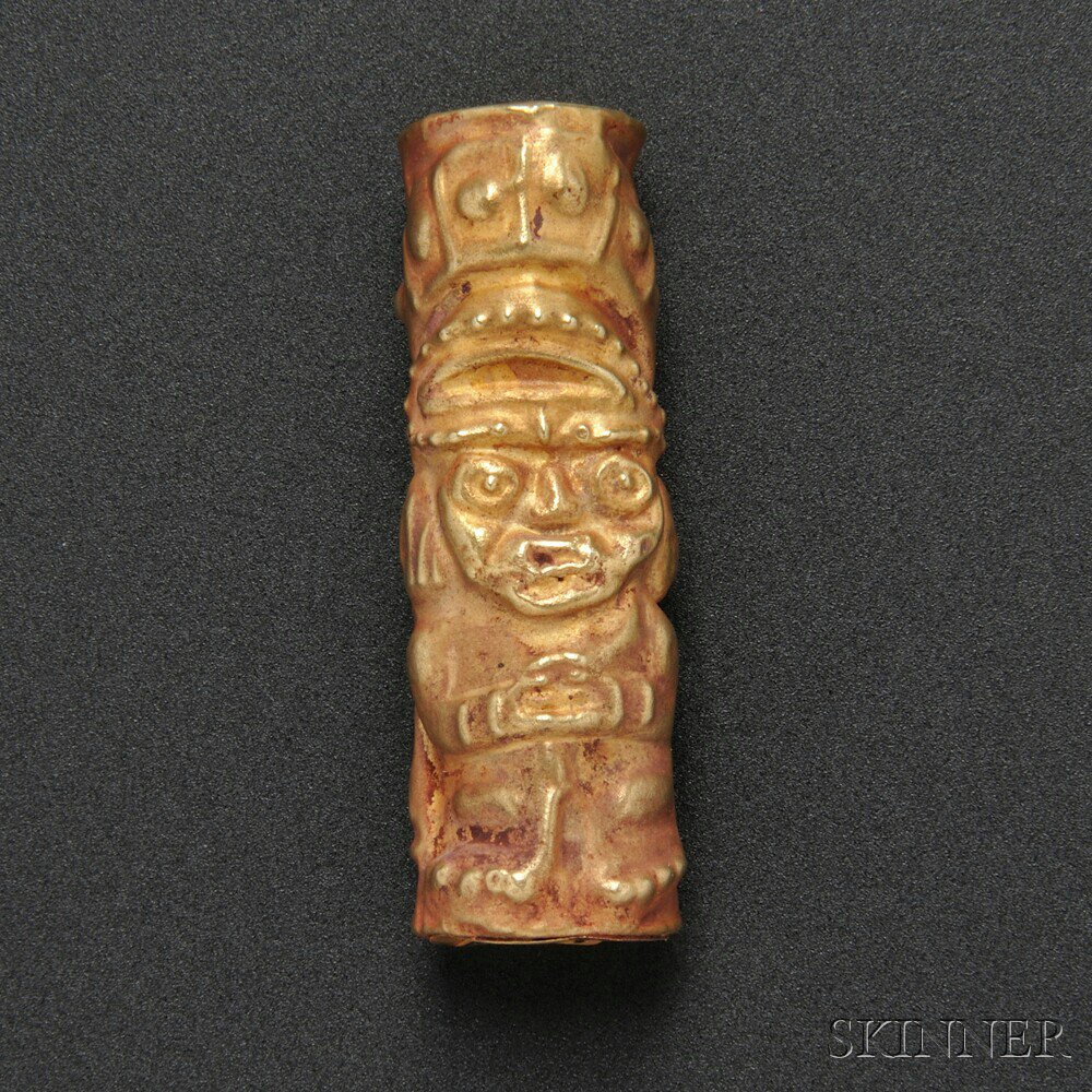 Appraisal: Chimu Hollow Gold Pendant Peru c - A D depicting