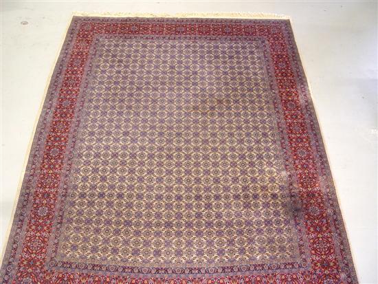 Appraisal: Wool Oriental Rug Mid th Century Ivory field with blue