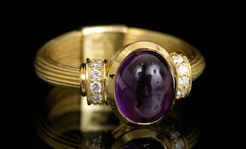 Appraisal: An Elegant Amethyst and Diamond Ring in k Gold An