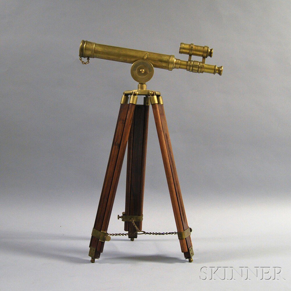 Appraisal: Brass Telescope and Tripod th century lg in Estimate -