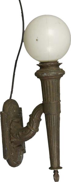 Appraisal: Large Cast Aluminum Wall Light Sconce Tall sconce with light