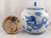 Appraisal: A Chinese blue and white covered jar ht cm and