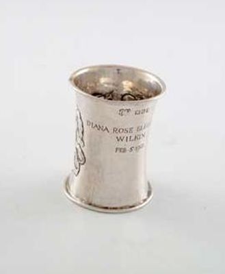 Appraisal: By Omar Ramsden A waisted napkin ring inscribed Diana Rose