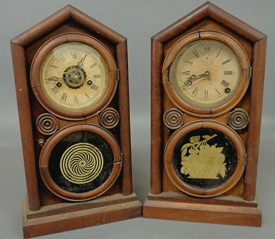 Appraisal: Two similar shelf clocks one by Ingraham as found h