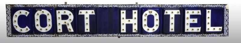 Appraisal: Porcelain Neon Court Hotel Double Sided Sign Description Neon needs