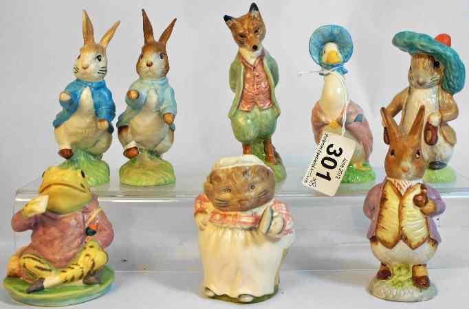 Appraisal: Beswick Beatrix Potter Satin Figures comprising Jeremy Fisher Peter Rabbit