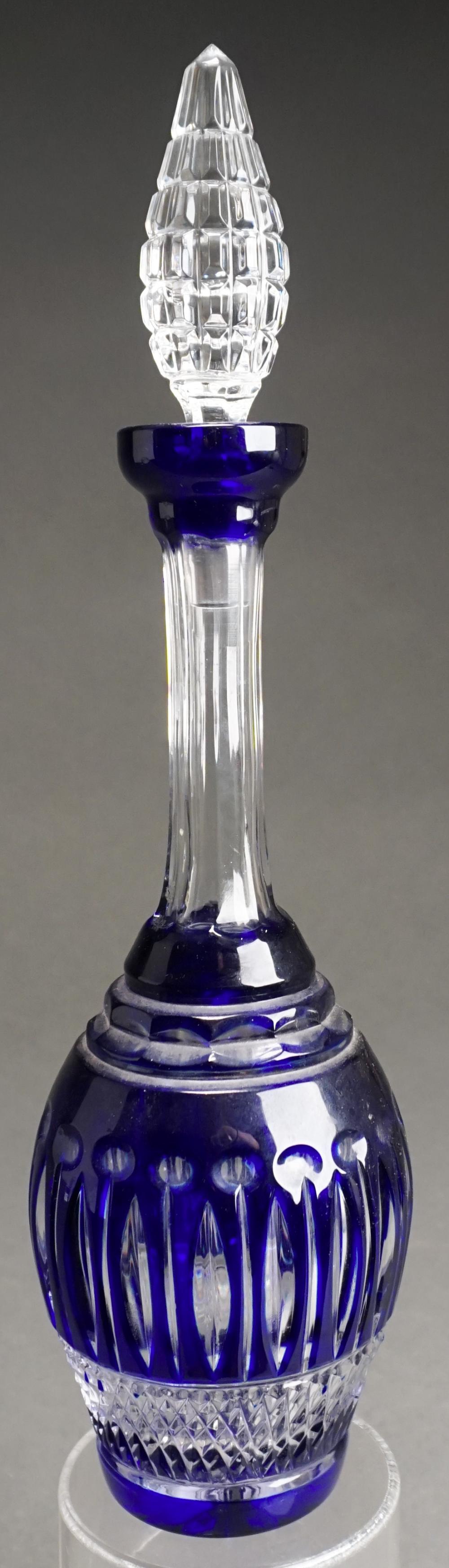 Appraisal: BOHEMIAN COBALT BLUE TO CLEAR DECANTER H IN CM Bohemian