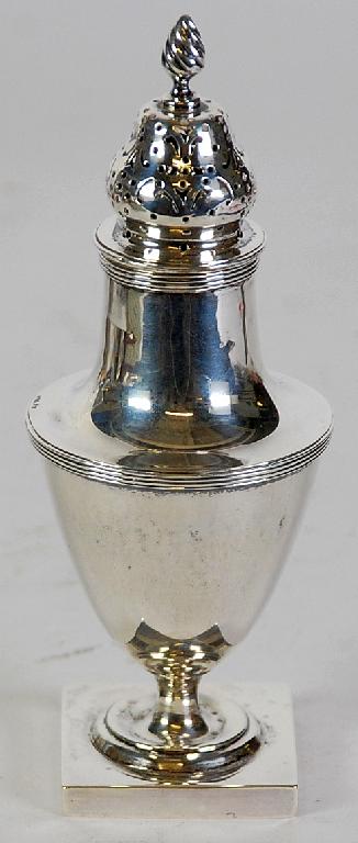 Appraisal: EDWARD VII GEORGIAN STYLE SILVER CASTOR BY GEORGE NATHAN AND