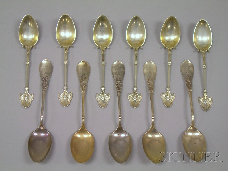 Appraisal: Two Sets of Gorham Sterling Silver Egyptian Revival Spoons of