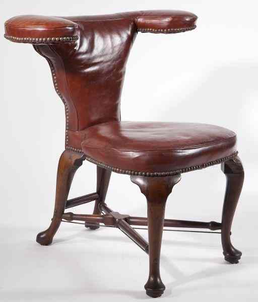 Appraisal: Georgian Reversible Chaircirca English walnut cabriole legs cruciform stretchers shaped