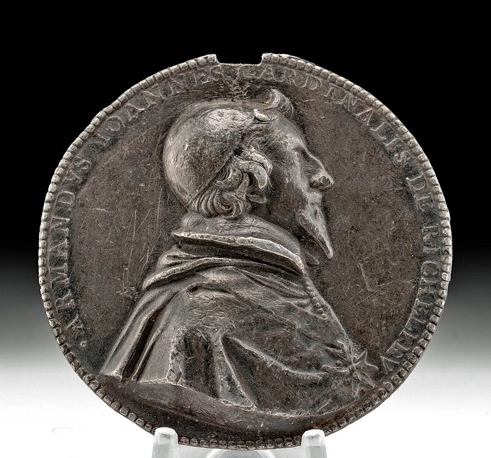 Appraisal: th C French Lead Medal - Cardinal Richelieu Europe France