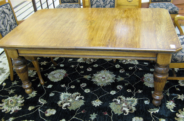 Appraisal: RECTANGULAR OAK DINING TABLE English c standing on four massive