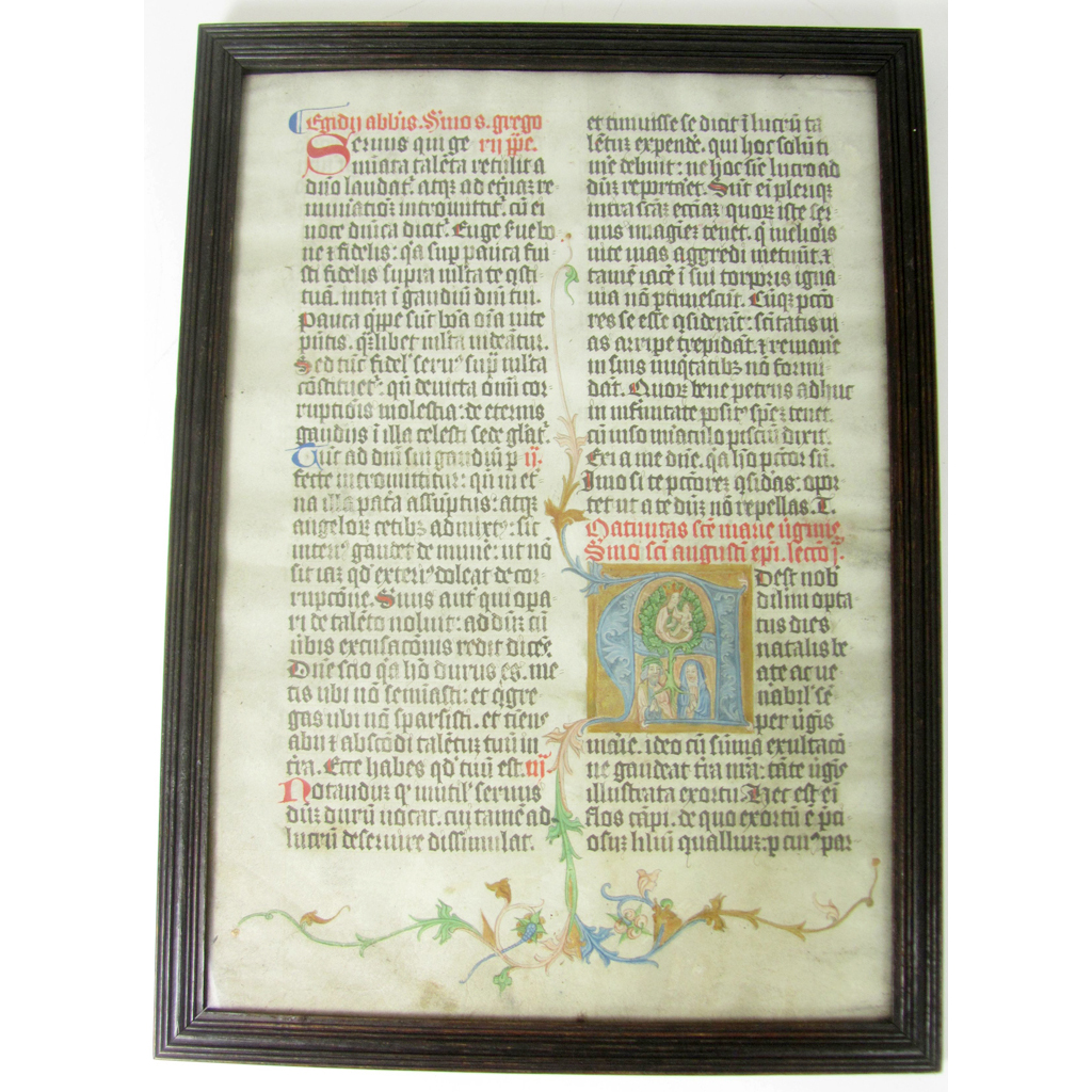 Appraisal: Manuscript leaf from an Office Lectionary of Benedictine use th