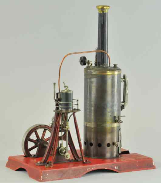 Appraisal: GERMAN DOLL MARINE STEAM ENGINE Vertical boiler nickel appointments including