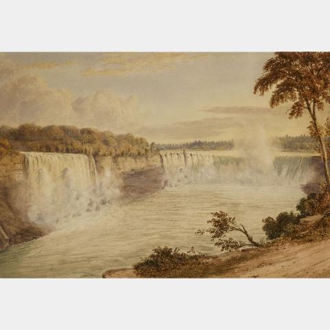 Appraisal: JOHN HERBERT CADDY VIEW OF NIAGARA FALLS watercolour laid down