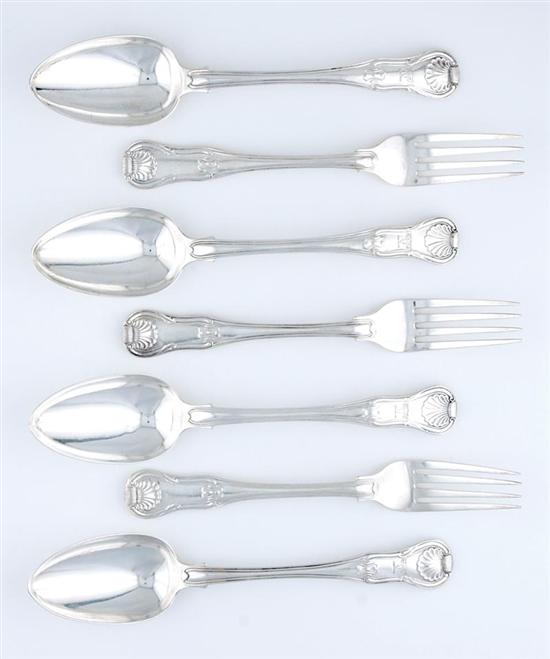 Appraisal: English sterling flatware set London dated - King's pattern consisting