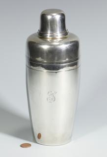 Appraisal: Tiffany Sterling Cocktail Shaker Tiffany sterling silver cocktail shaker conical