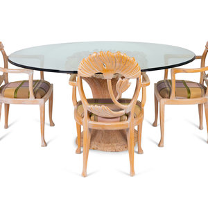 Appraisal: A Hollywood Regency Style Dining Table and Chairs TH CENTURY