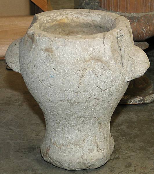 Appraisal: An Italian Baroque carved marble font th century Of goblet