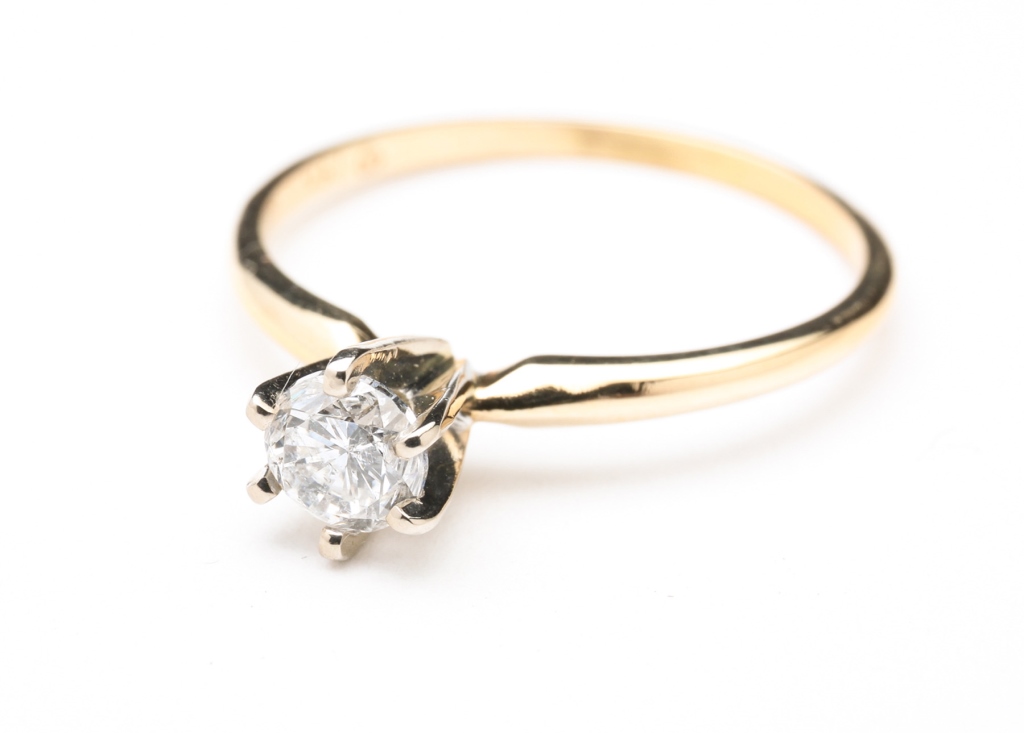 Appraisal: American late th century Stamped ' K' yellow gold diamond