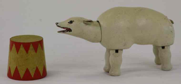 Appraisal: SCHOENHUT POLAR BEAR A scarce figure depicts all wooden jointed