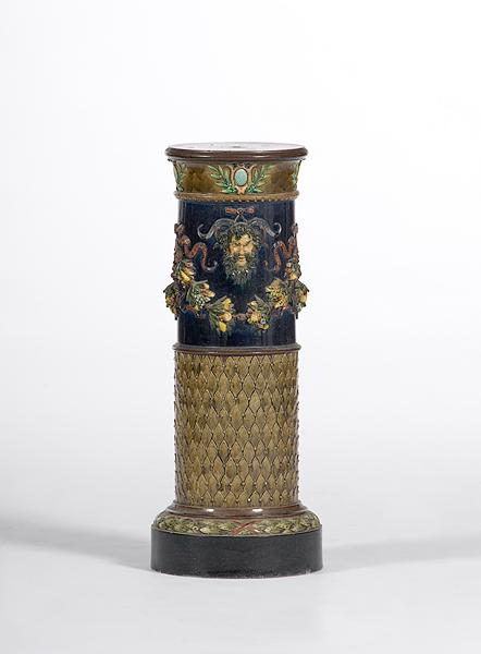 Appraisal: MINTON COBALT MAJOLICA PEDESTAL English th century A baluster-form pedestal