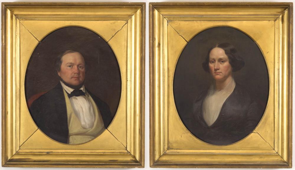 Appraisal: TWO MID- TH CENTURY OILS ON CANVAS portraits of Richard