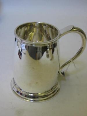 Appraisal: A TANKARD maker H A Sheffield of mildly bellied cylindrical