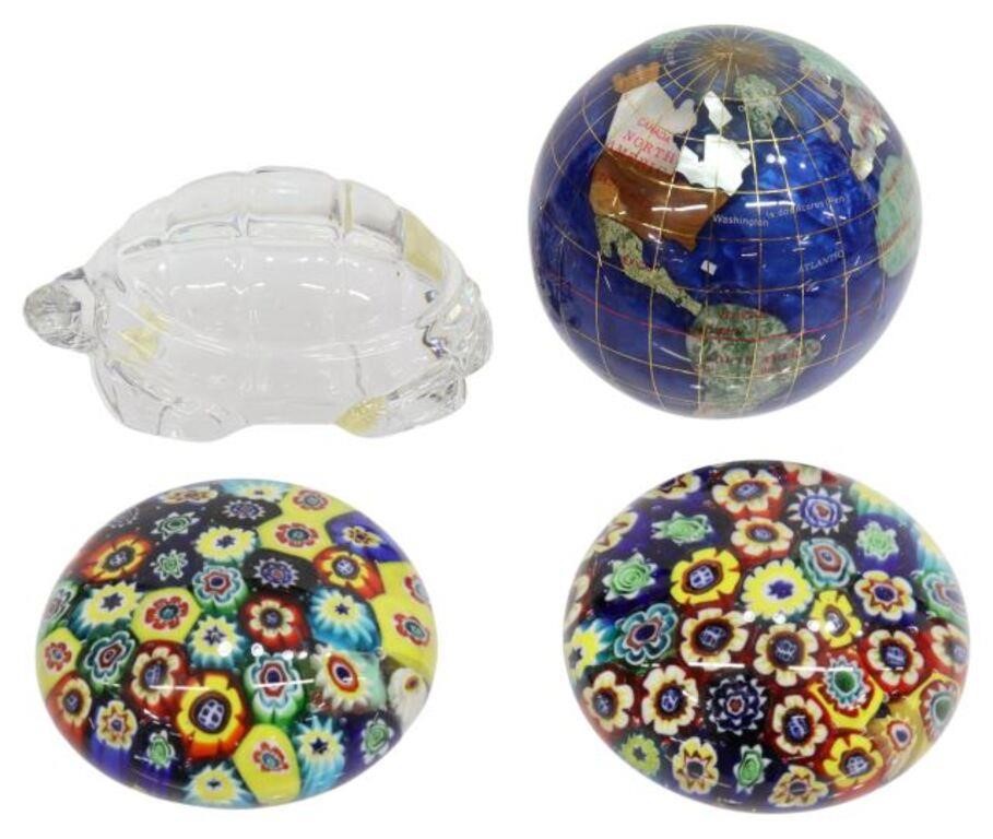 Appraisal: lot of Paperweights including Italian Murano millefiori art glass approx