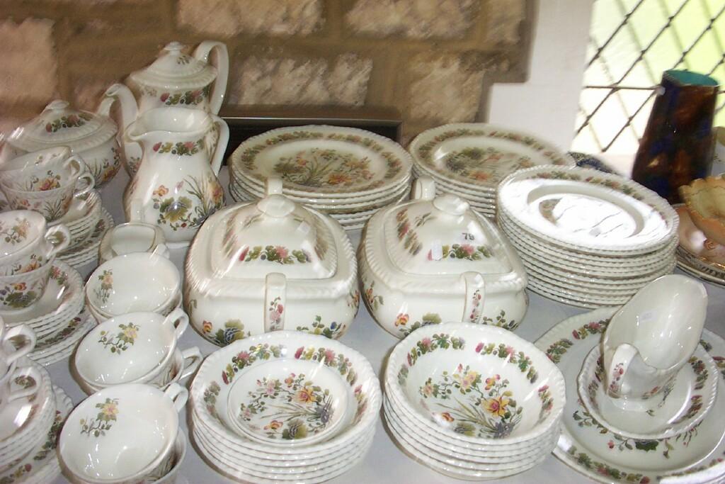 Appraisal: An extensive collection of Adams Country Meadow pattern dinner coffee