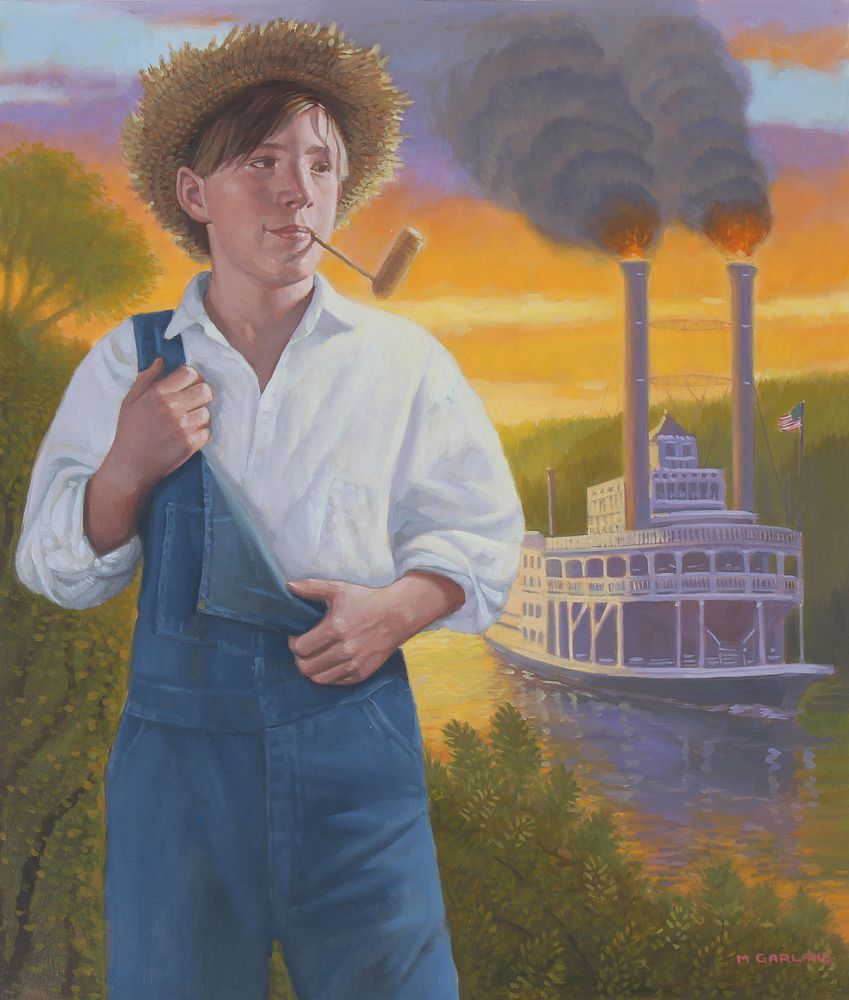 Appraisal: Michael Garland B Huckleberry Finn Oil Michael Garland American B