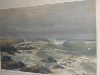 Appraisal: GEORGE SHEFFIELD Coastal Scene with Seagulls signed and dated x