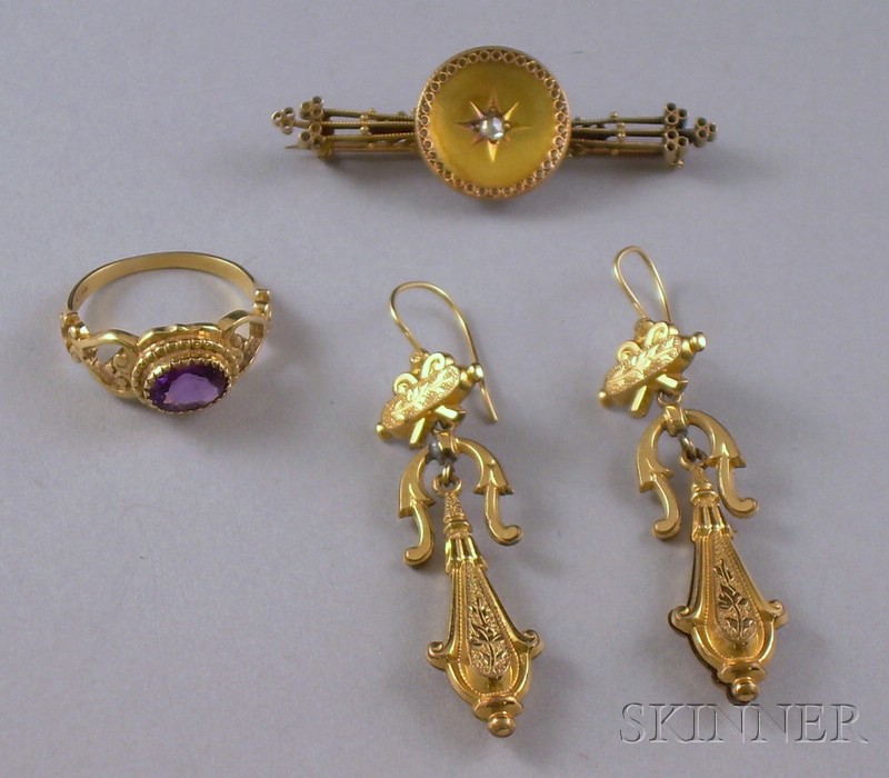 Appraisal: Small Group of Jewelry including a kt gold and diamond