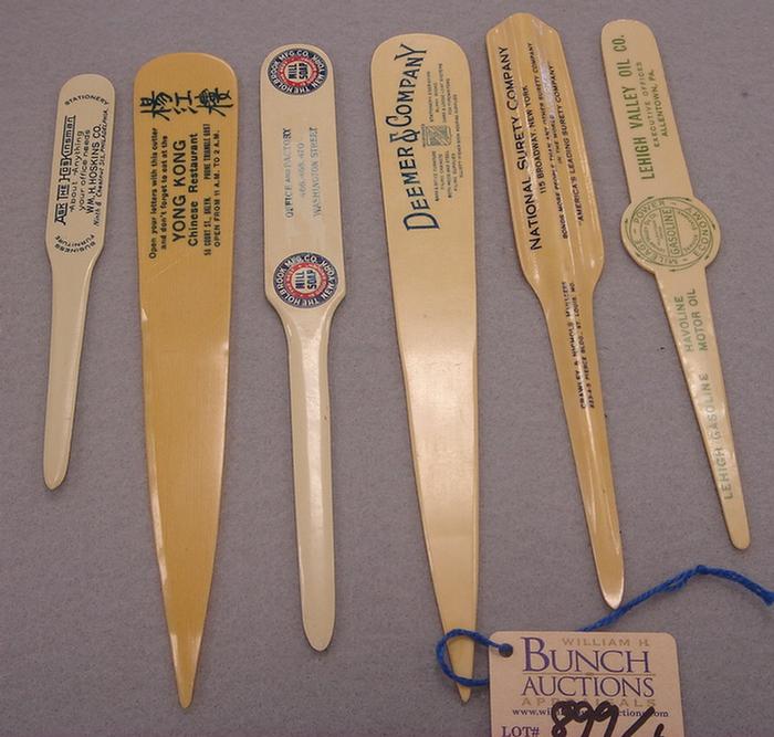 Appraisal: Lot of vintage advertising letter openers Including National Surety Company