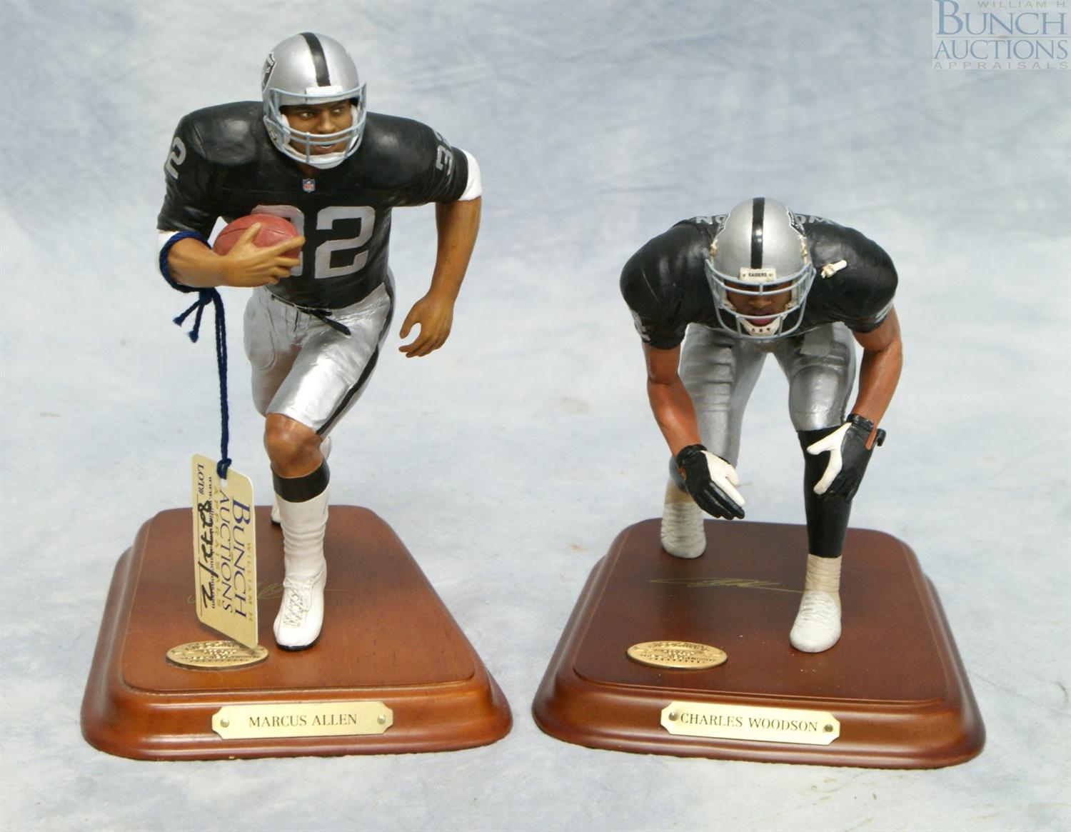 Appraisal: Danbury Mint Oakland Raiders football figures Marcus Allen Charles Woodson