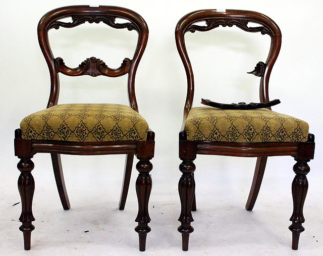 Appraisal: A SET OF SIX VICTORIAN MAHOGANY BALLOON BACK DINING CHAIRS