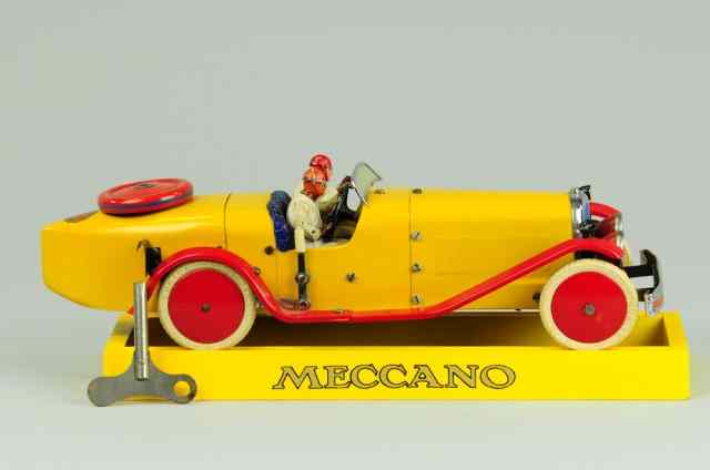 Appraisal: MECCANO RACER England c 's heavy tin plate open yellow