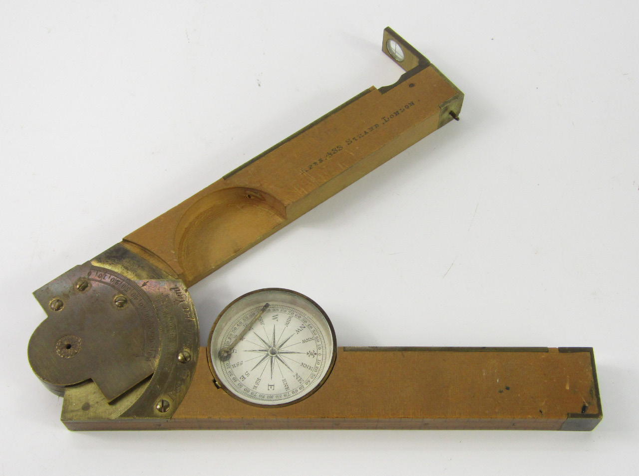 Appraisal: A thC boxwood and brass inclinometer by Apps Strand London