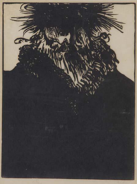 Appraisal: LEONARD BASKIN American - Untitled Portrait of a Man Woodblock