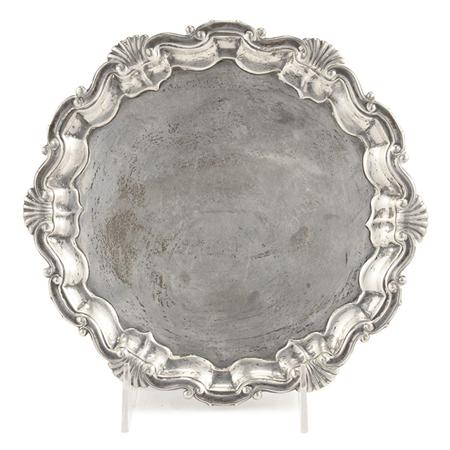 Appraisal: English Silver Shell Molded Salver Estimate -