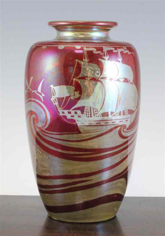 Appraisal: A Pilkington Royal Lancastrian lustre 'galleon' vase decorated by William