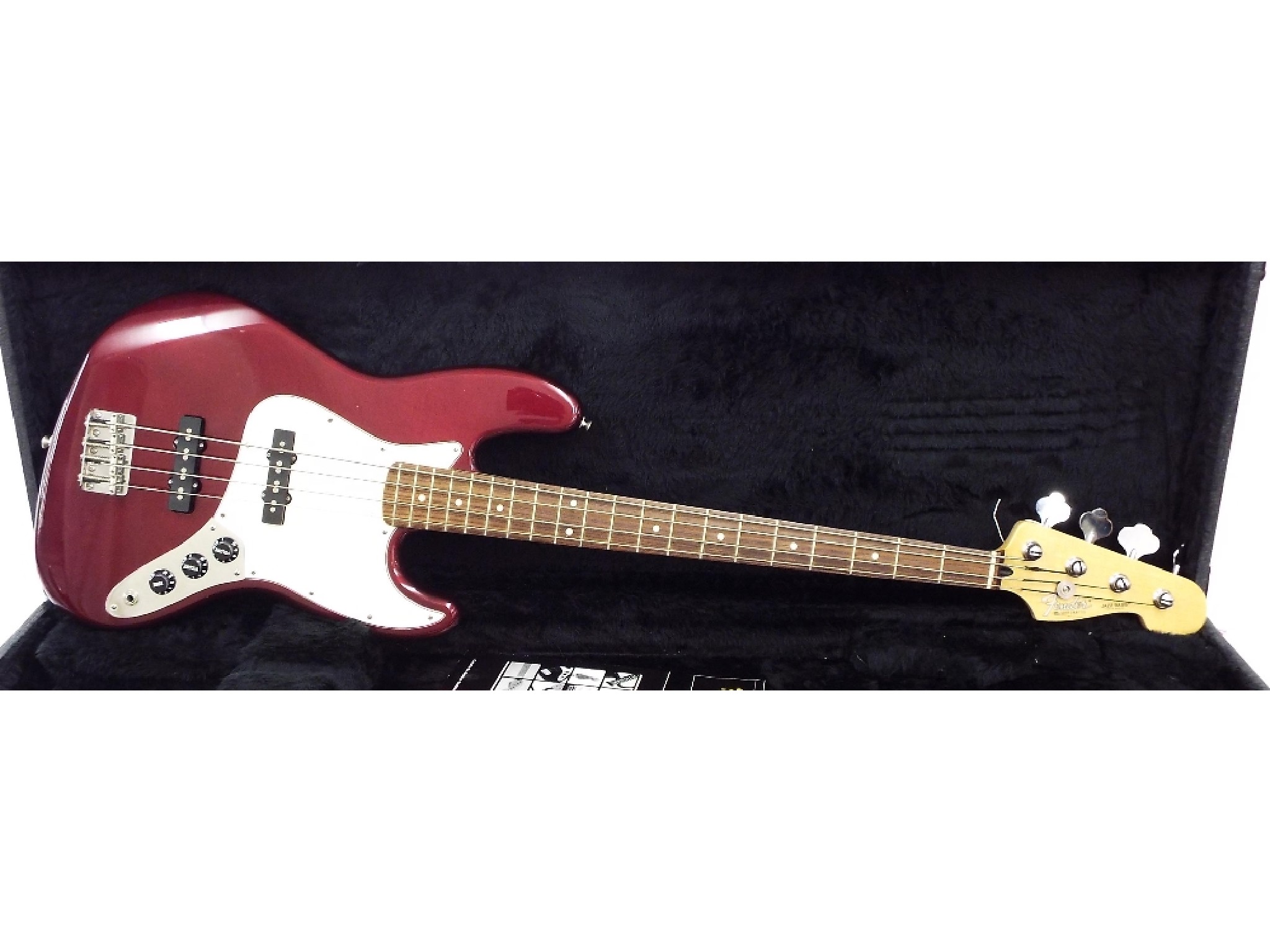 Appraisal: Fender Jazz bass guitar made in Mexico burgundy finish with