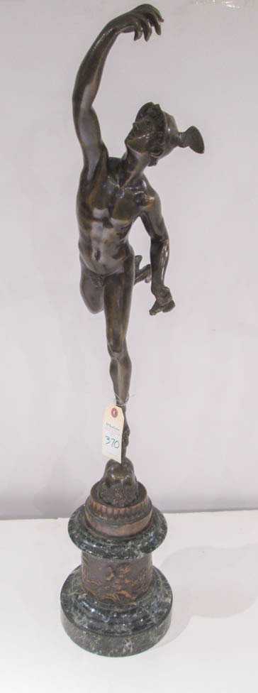 Appraisal: BRONZE SCULPTURE DEPICTING MERCURY after Giambologna Italy France - On