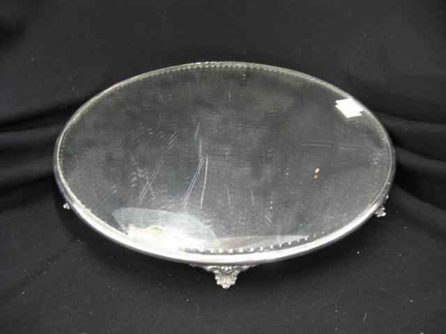 Appraisal: Silverplate Mirrored Plateau footed '' diameter