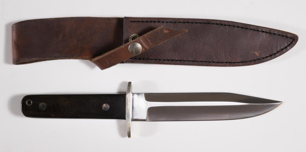 Appraisal: Vintage PAT CRAWFORD CUSTOM FIGHTING KNIFE having a heavy double