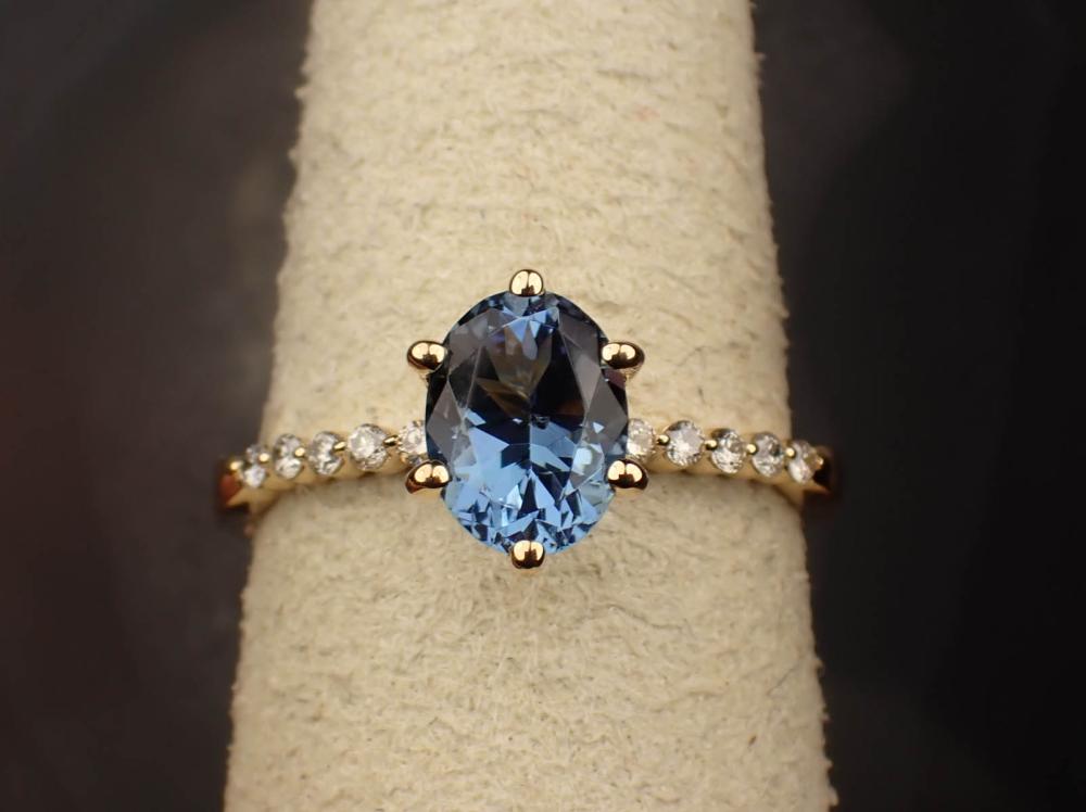 Appraisal: ZANDRITE DIAMOND AND FOURTEEN KARAT GOLD RING The yellow gold