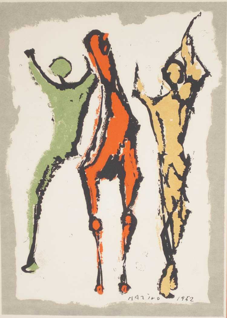 Appraisal: MARINO MARINI ITALIAN - COLOR LITHOGRAPH Two Figures and a