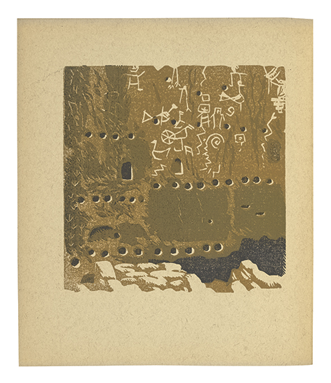 Appraisal: BAUMANN GUSTAVE Frijoles Canyon Pictographs woodcuts including a four-page folding