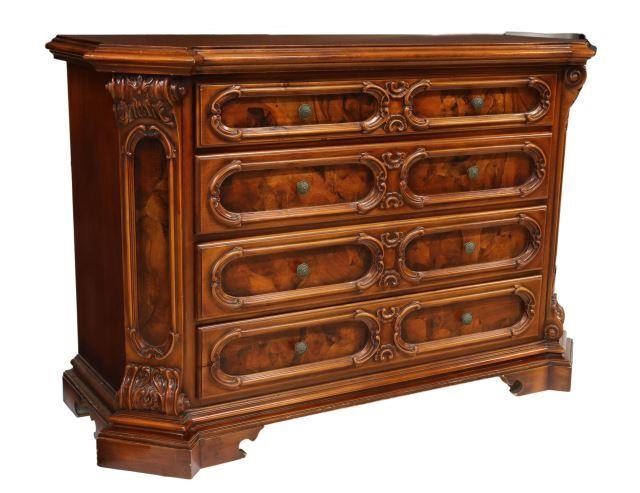 Appraisal: Italian Baroque style commode late th c in a walnut