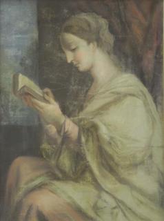 Appraisal: Attributed to Pontormo Jacopo Carucci Pastel o Paper Woman Reading